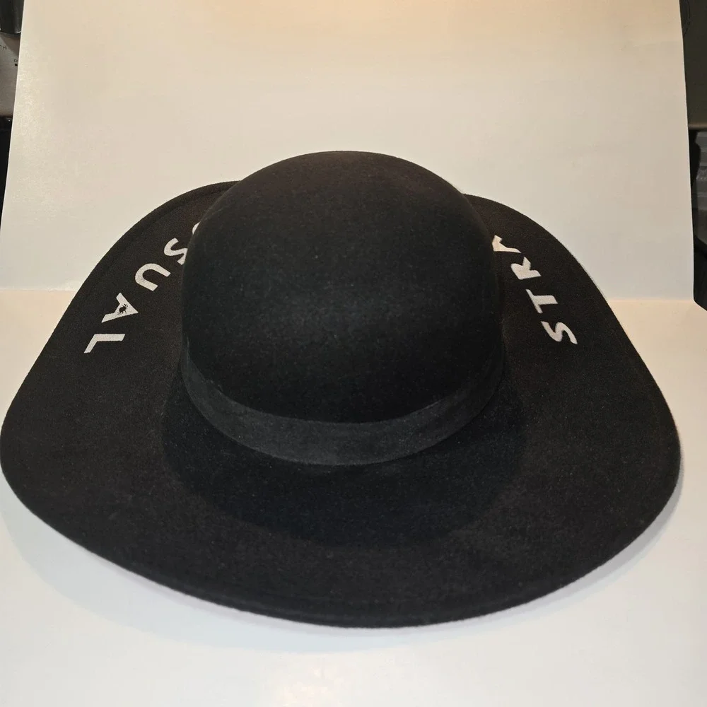 Strange & Unusual Beetlejuice hat Halloween Gothic cute black wide rim Spirit - Picture 4 of 7
